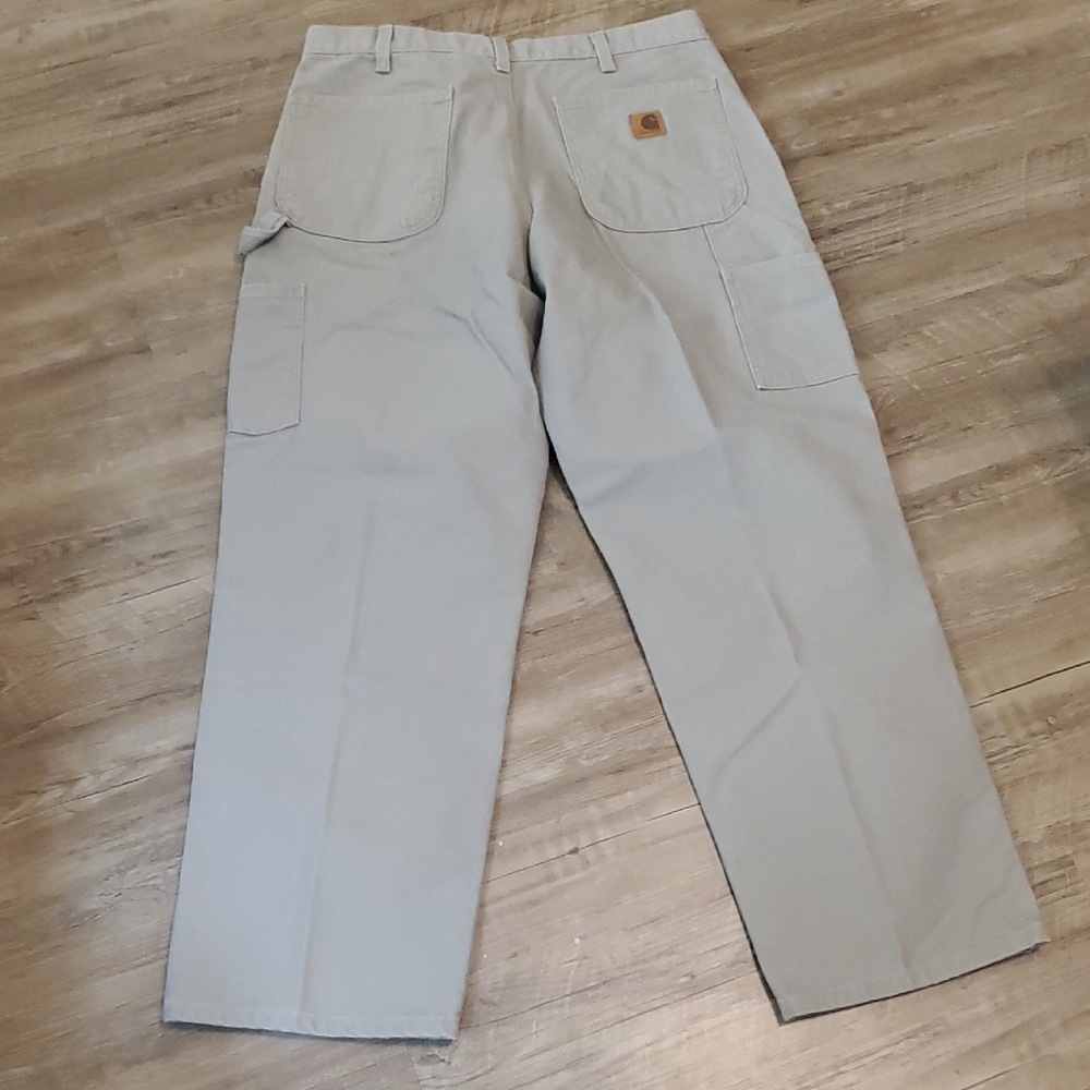 Carhartt Men's Light Tan Cargo Pants with Utility Pockets